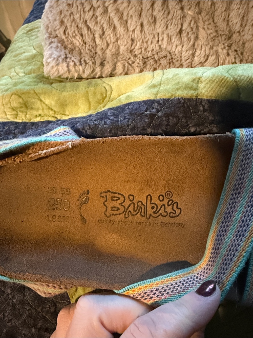 Birkenstock Women's Pastel Striped Three- Strap Sandals - Picture 2 of 5
